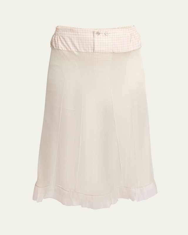 Check Hybrid Midi Skirt